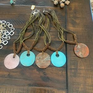 5 stone pendant necklaces.